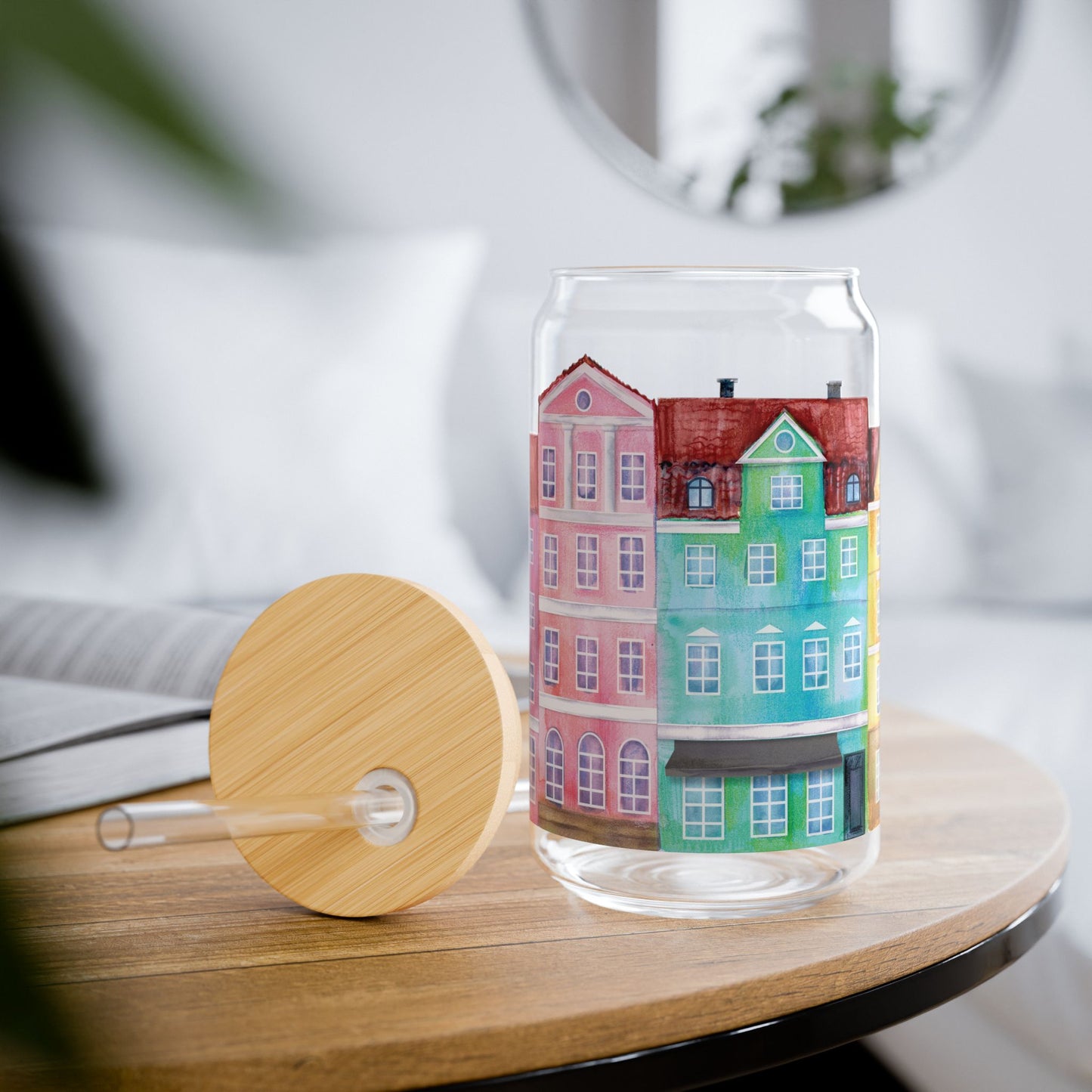 Watercolor City Sipper Glass - Lorena Segura Design Lorena Segura Design