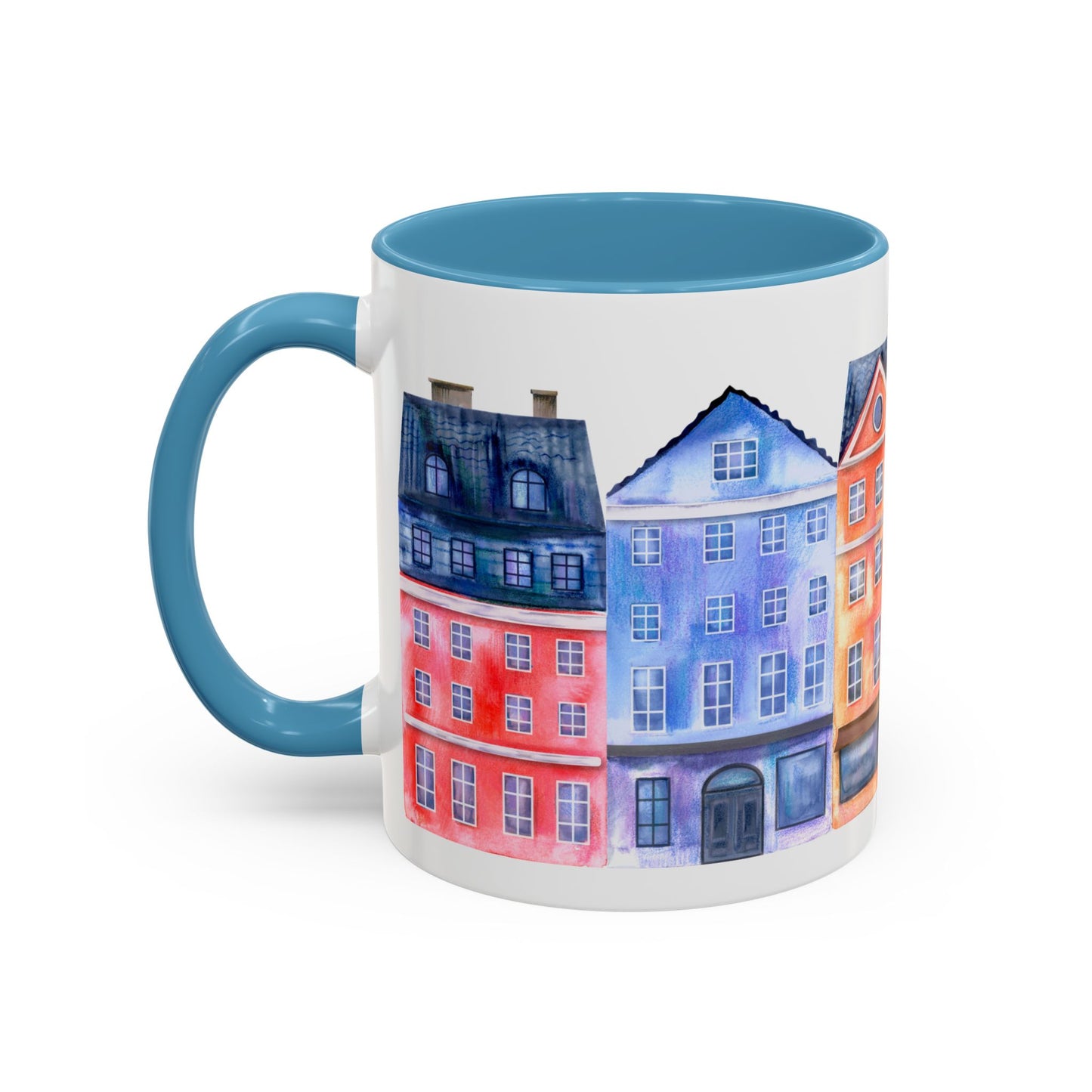 Colorful Watercolor Cityscape Accent Coffee Mug (11, 15oz) - Lorena Segura Design Lorena Segura Design