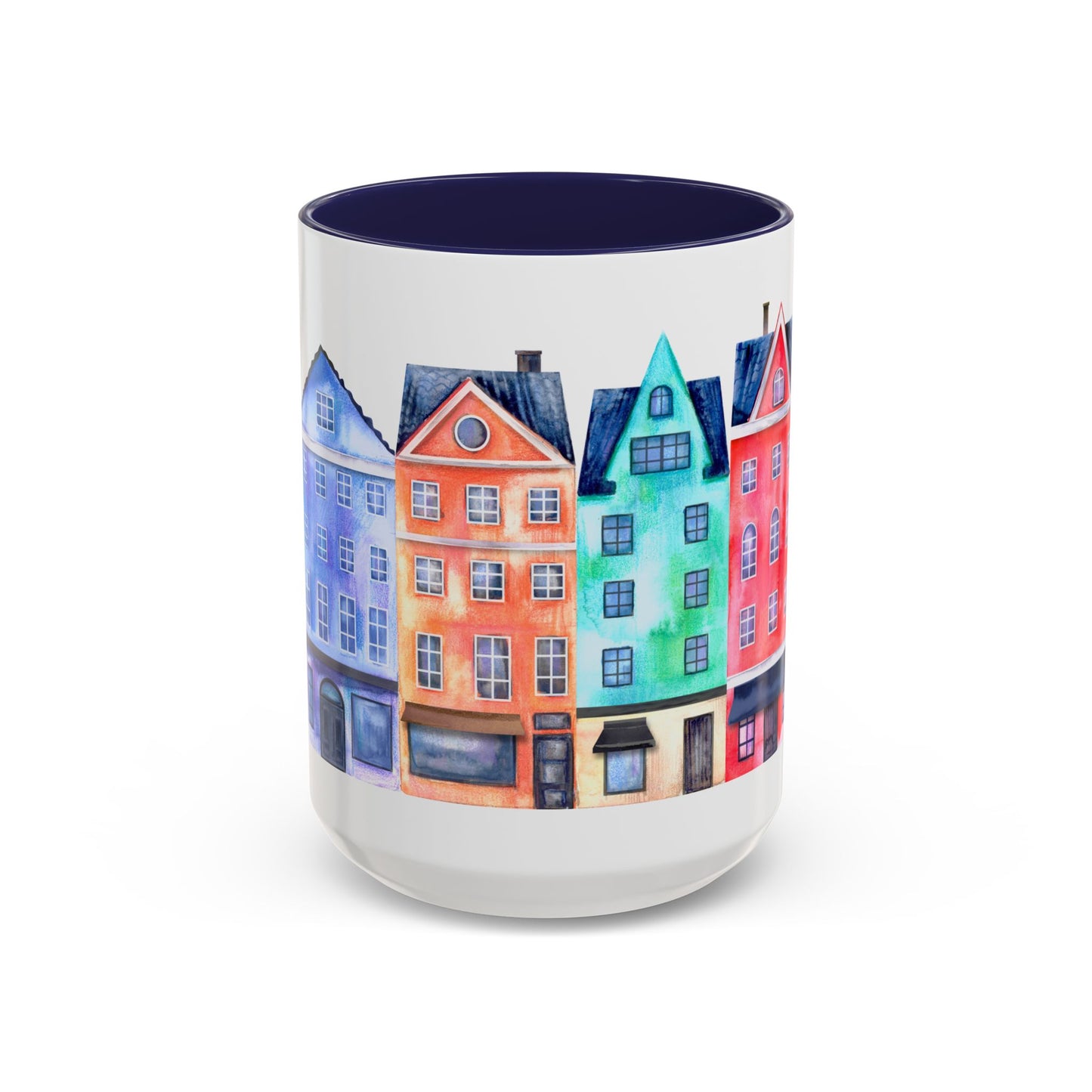 Colorful Watercolor Cityscape Accent Coffee Mug (11, 15oz) - Lorena Segura Design Lorena Segura Design