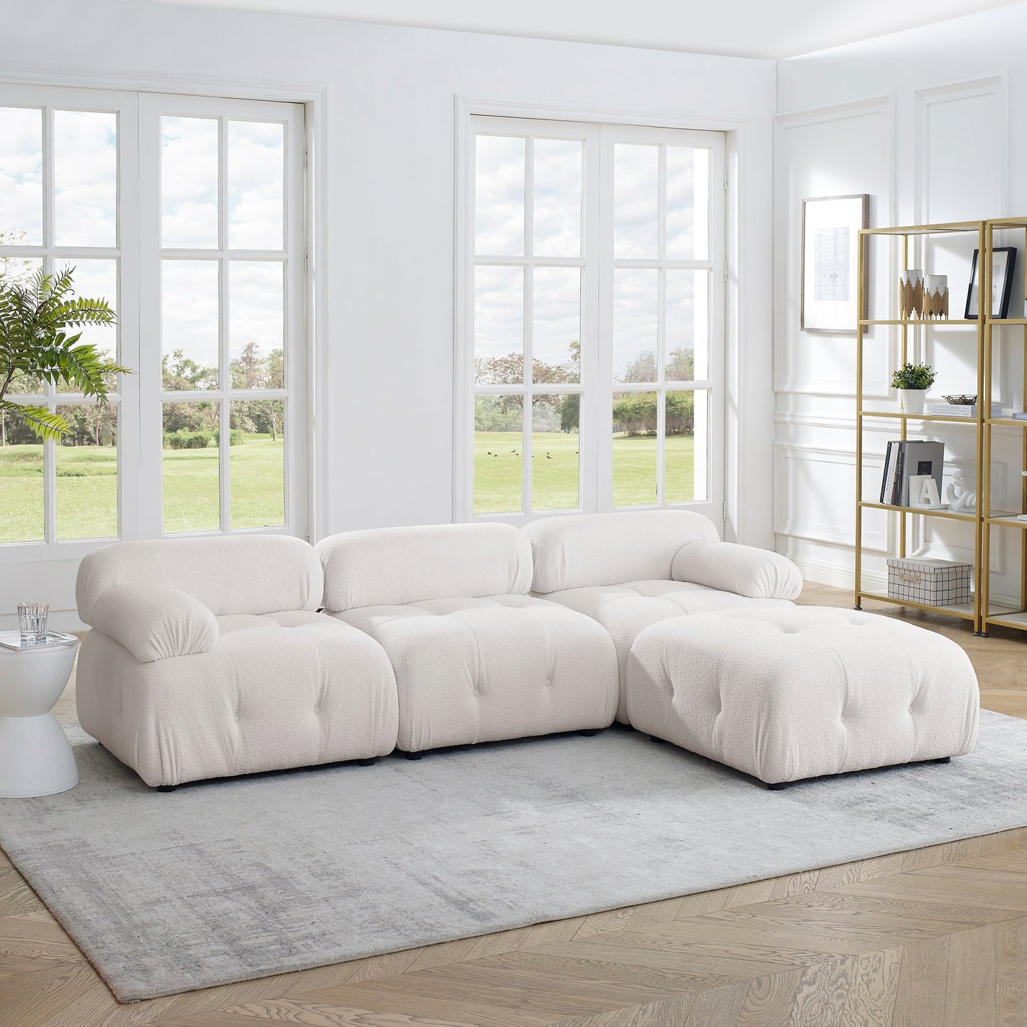 Modular Sectional Sofa, Button Tufted Designed and DIY Combination,L - Lorena Segura Design Lorena Segura Design