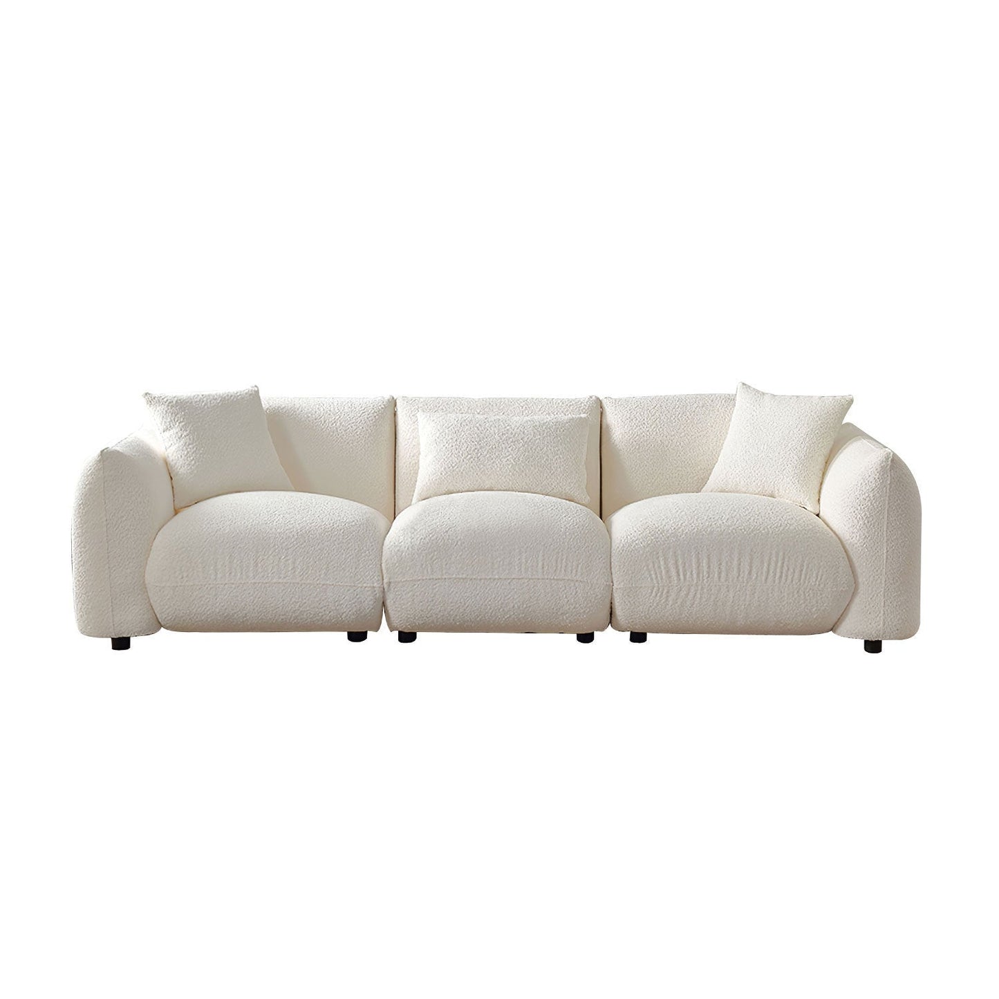 Mid Century Modern Couch 3-Seater Sofa for Livingroom, Beige - Lorena Segura Design Lorena Segura Design