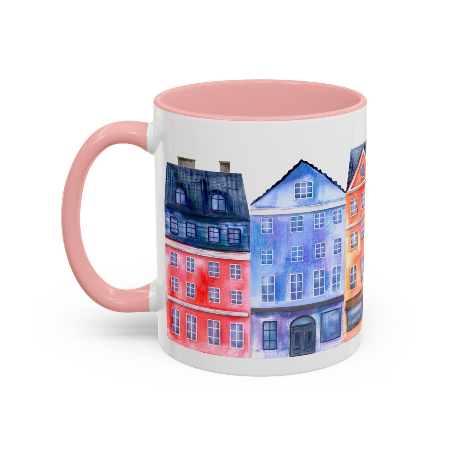 Colorful Watercolor Cityscape Accent Coffee Mug (11, 15oz) - Lorena Segura Design Lorena Segura Design