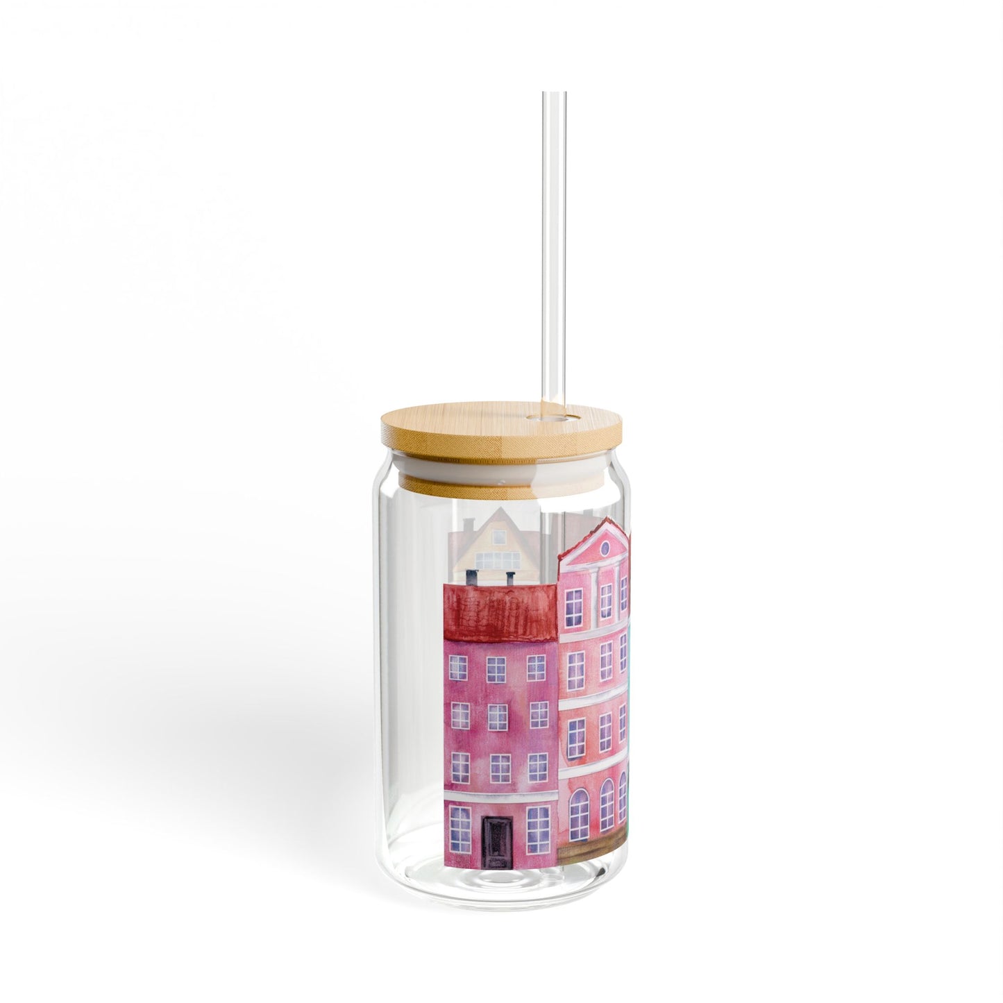 Watercolor City Sipper Glass - Lorena Segura Design Lorena Segura Design