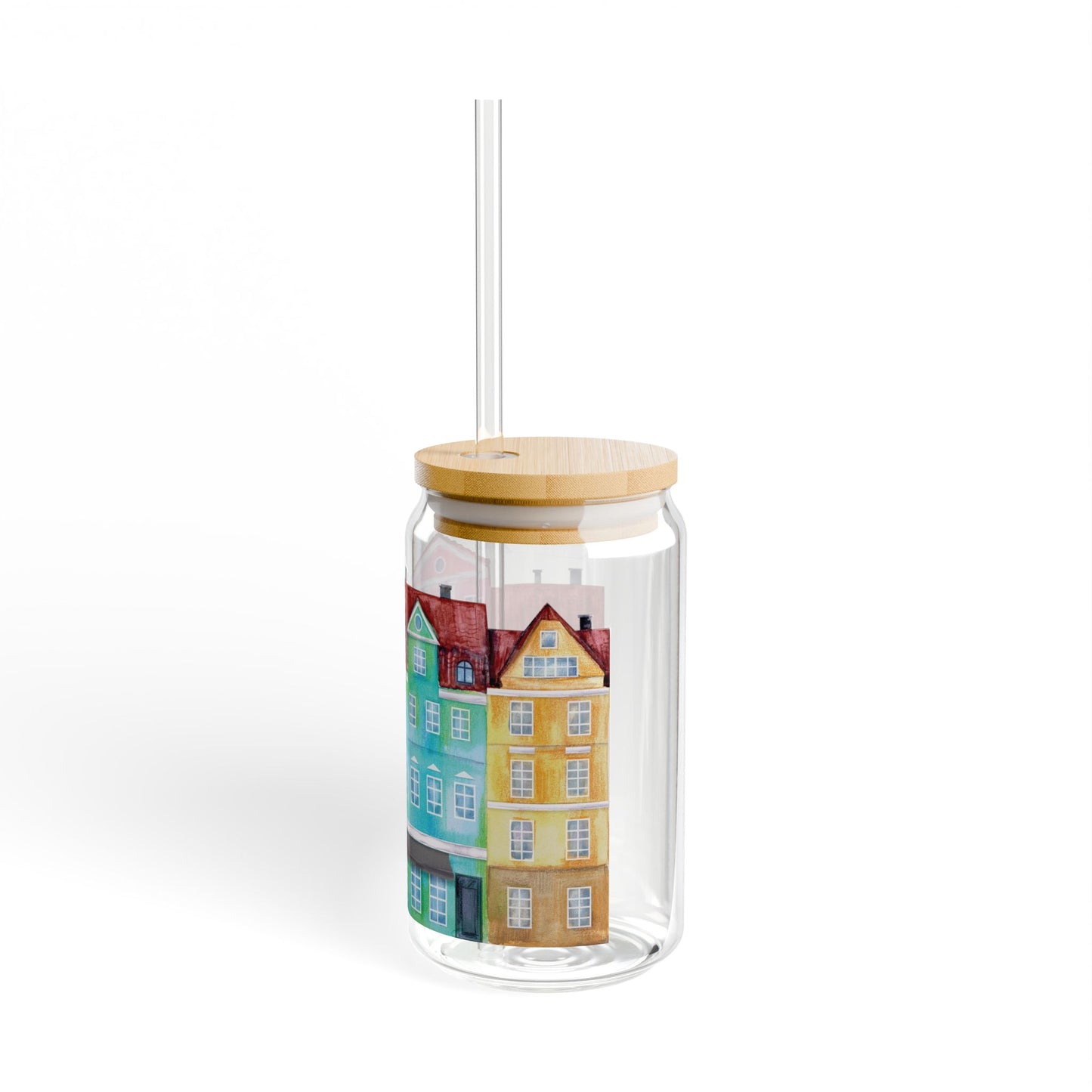 Watercolor City Sipper Glass - Lorena Segura Design Lorena Segura Design