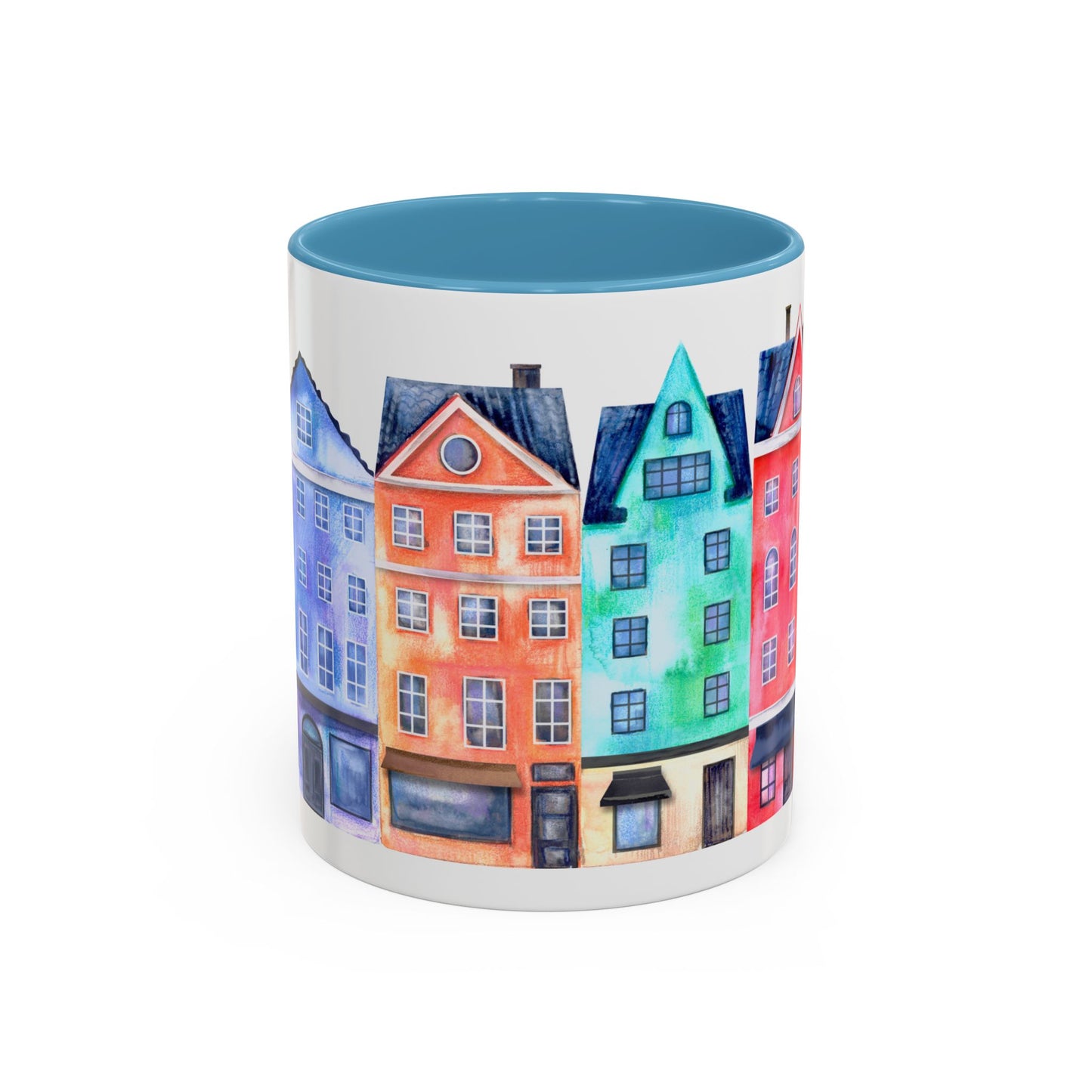 Colorful Watercolor Cityscape Accent Coffee Mug (11, 15oz) - Lorena Segura Design Lorena Segura Design