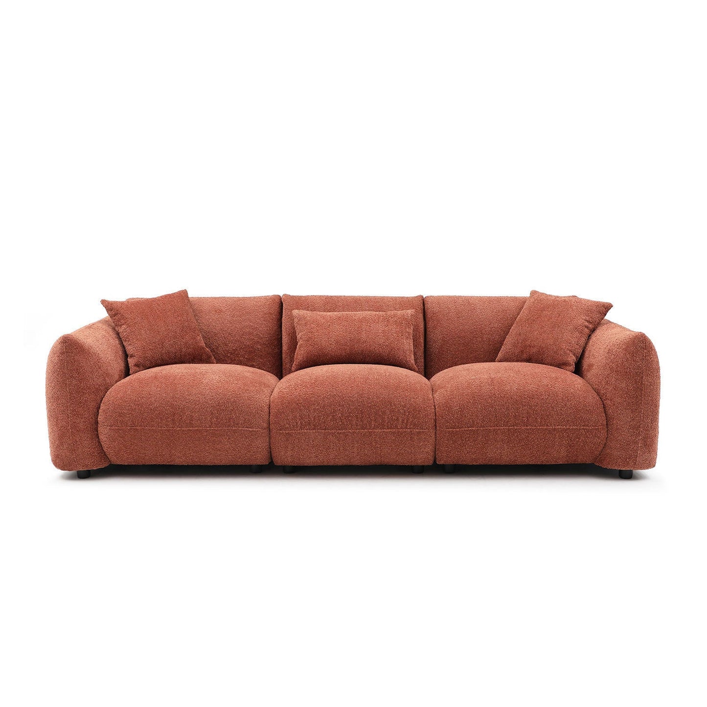 Mid Century Modern Couch 3-Seater Sofa for Livingroom, Orange - Lorena Segura Design Lorena Segura Design