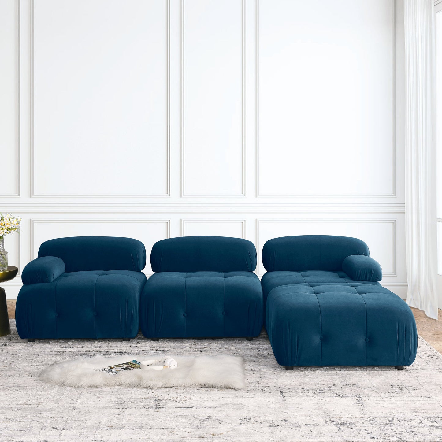 Modular Sectional Sofa, Button Tufted Designed and DIY Combination,L - Lorena Segura Design Lorena Segura Design