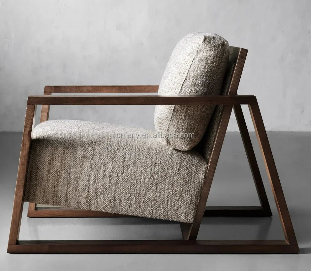 Luxury American Style Accent Chair Living Room Furniture Sofa Wood - Lorena Segura Design Lorena Segura Design
