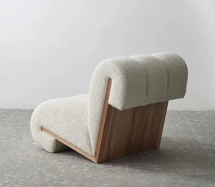 modern nordic living room furniture lambswool upholstery lounge chair - Lorena Segura Design Lorena Segura Design