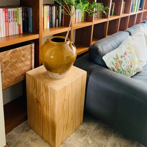 Quadrate Solid Wood Stool Side Table Home Hotel Art Decor Retro - Lorena Segura Design Lorena Segura Design