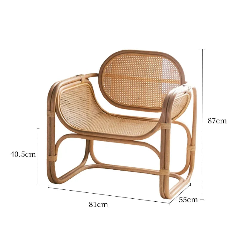 Rattan Chair Natural True Rattan Single Sofa Chair Modern Home ins - Lorena Segura Design Lorena Segura Design