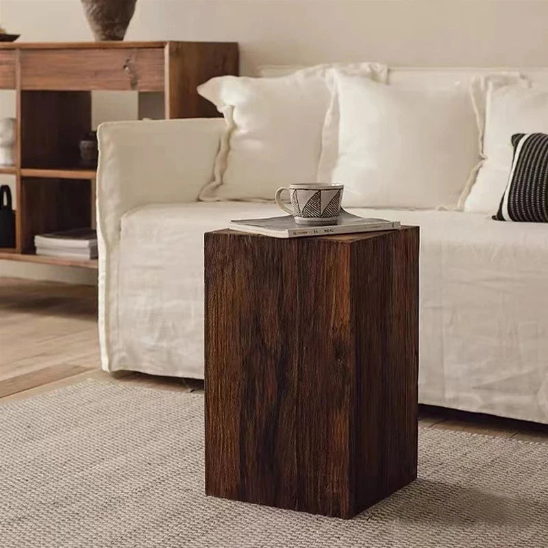 Quadrate Solid Wood Stool Side Table Home Hotel Art Decor Retro - Lorena Segura Design Lorena Segura Design