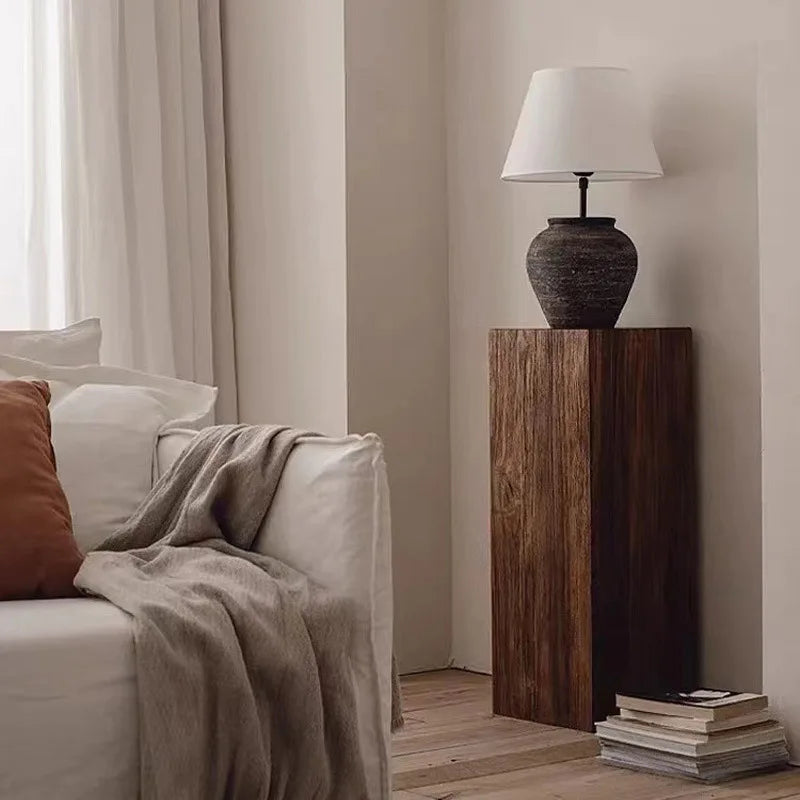 Quadrate Solid Wood Stool Side Table Home Hotel Art Decor Retro - Lorena Segura Design Lorena Segura Design