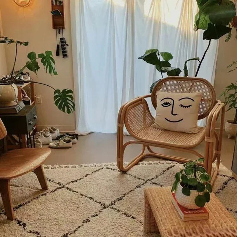 Rattan Chair Natural True Rattan Single Sofa Chair Modern Home ins - Lorena Segura Design Lorena Segura Design