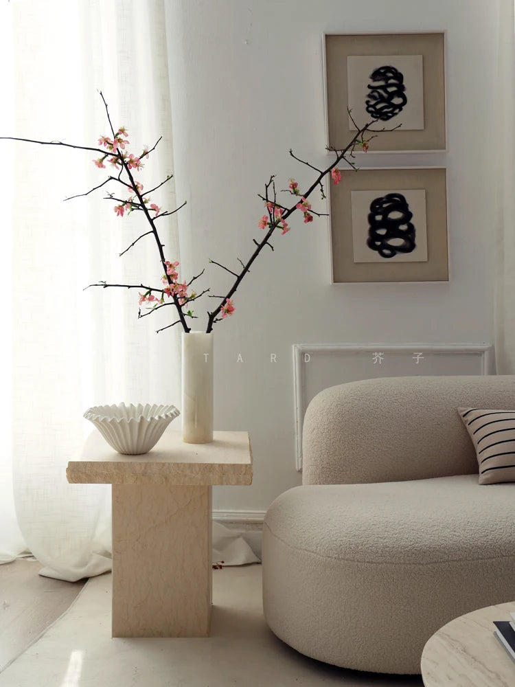 French Luxury Natural Marble Side Table - Lorena Segura Design Lorena Segura Design