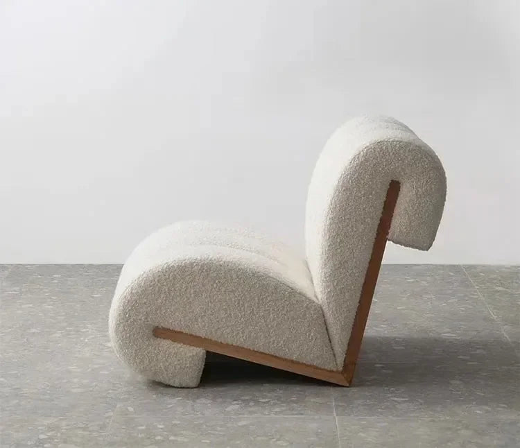 modern nordic living room furniture lambswool upholstery lounge chair - Lorena Segura Design Lorena Segura Design