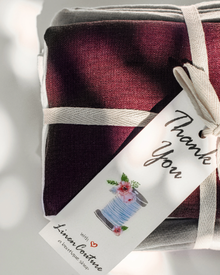 Deep Rose linen pillowcase with ties - Lorena Segura Design Lorena Segura Design