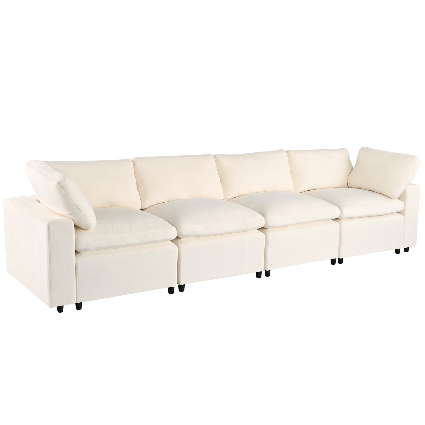 Upholstered Modular Sofa with with Storage Space, USB Charge - Lorena Segura Design Lorena Segura Design