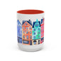 Colorful Watercolor Cityscape Accent Coffee Mug (11, 15oz) - Lorena Segura Design