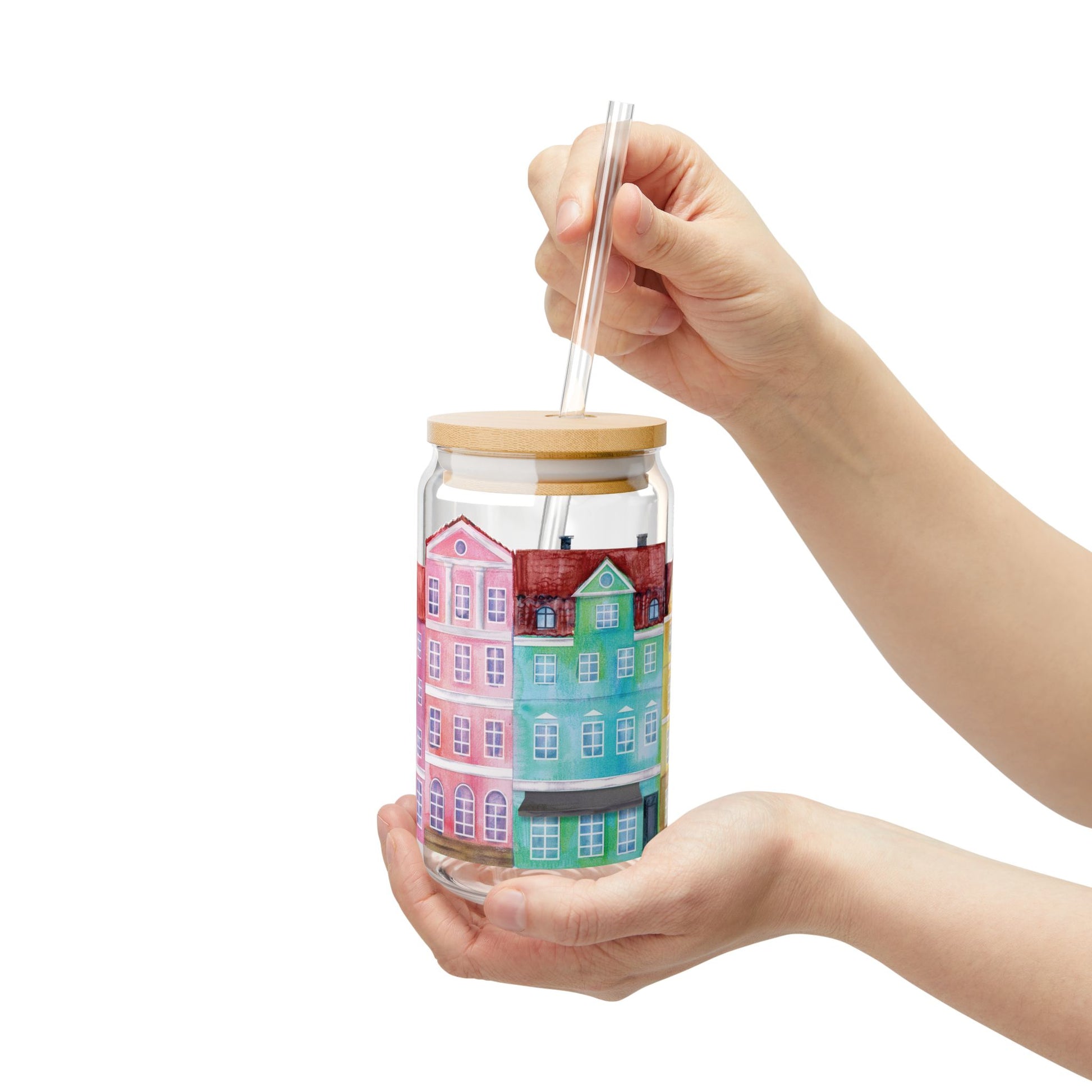 Watercolor City Sipper Glass - Lorena Segura Design