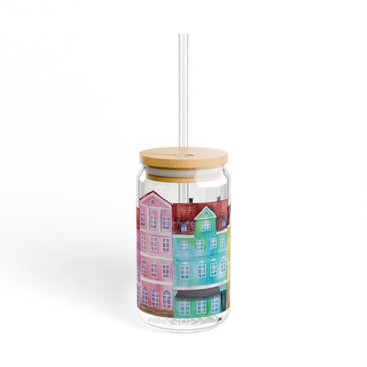 Watercolor City Sipper Glass - Lorena Segura Design Lorena Segura Design