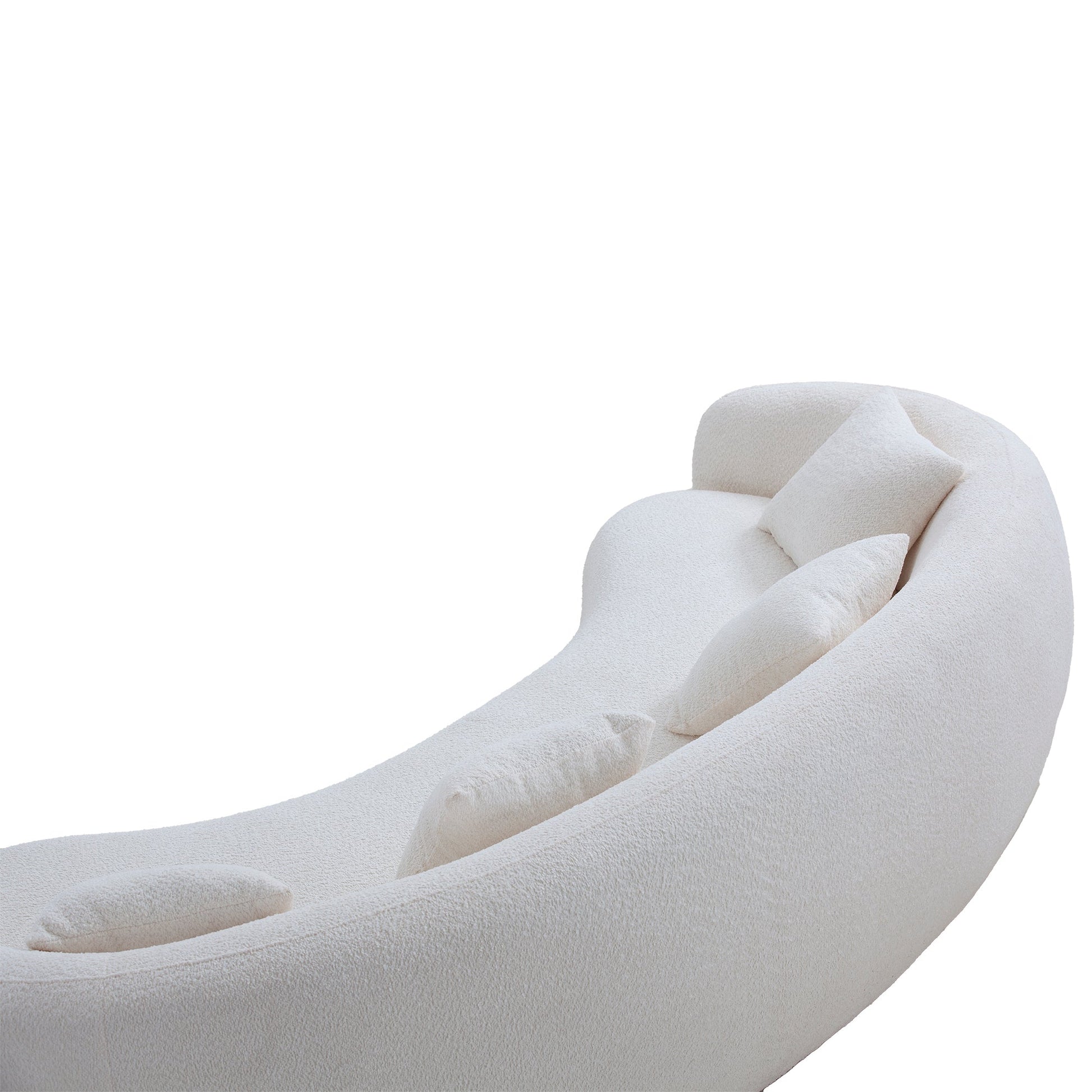 102'' 5-Seater Boucle Sofa Modern Sectional Half Moon Leisure Couch - Lorena Segura Design