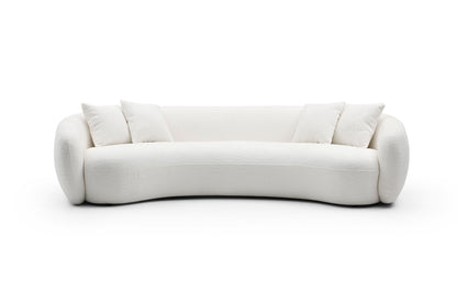 102'' 5-Seater Boucle Sofa Modern Sectional Half Moon Leisure Couch - Lorena Segura Design