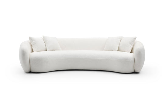 102'' 5-Seater Boucle Sofa Modern Sectional Half Moon Leisure Couch - Lorena Segura Design Lorena Segura Design