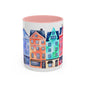Colorful Watercolor Cityscape Accent Coffee Mug (11, 15oz) - Lorena Segura Design