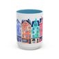 Colorful Watercolor Cityscape Accent Coffee Mug (11, 15oz) - Lorena Segura Design