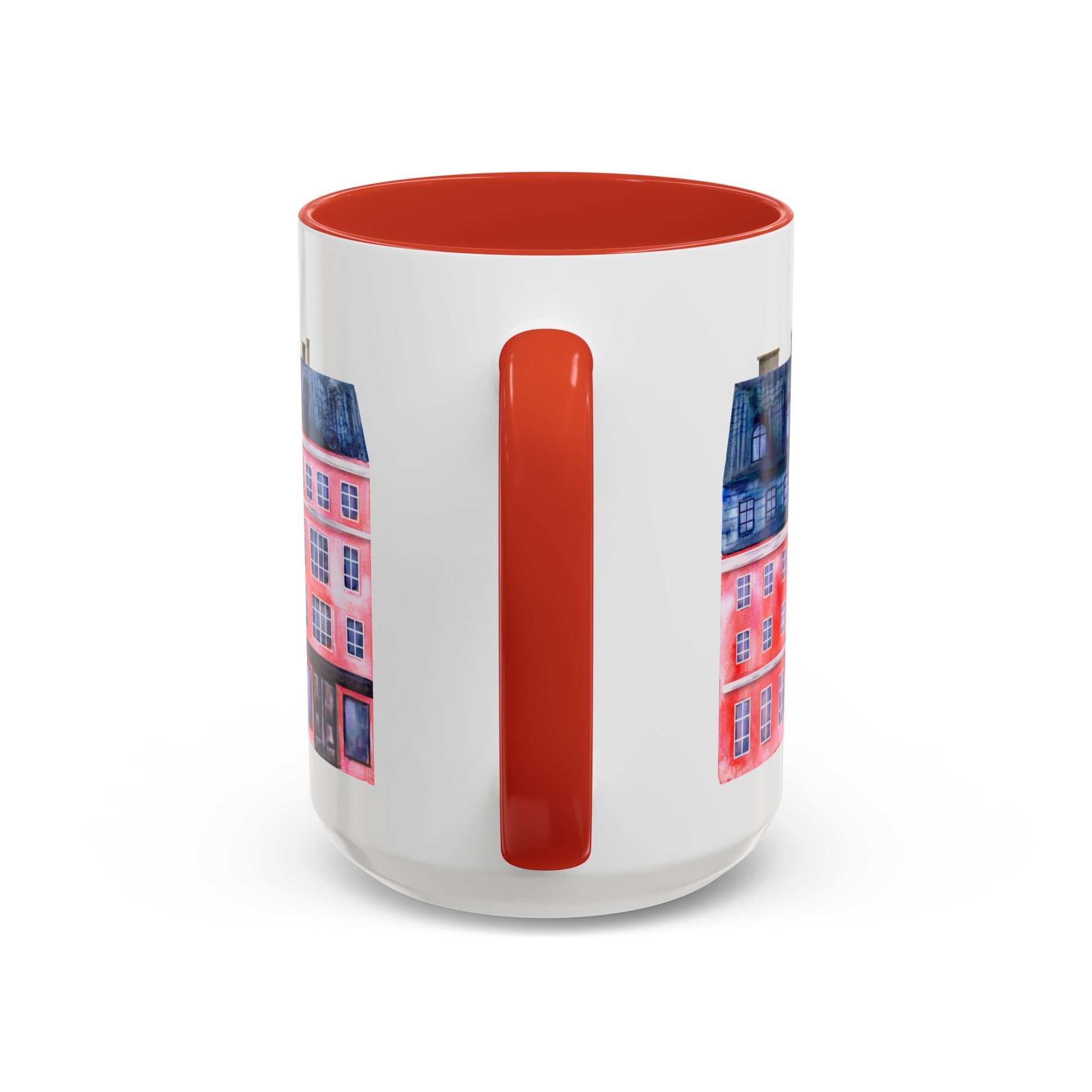 Colorful Watercolor Cityscape Accent Coffee Mug (11, 15oz) - Lorena Segura Design