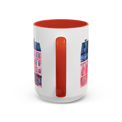 Colorful Watercolor Cityscape Accent Coffee Mug (11, 15oz) - Lorena Segura Design