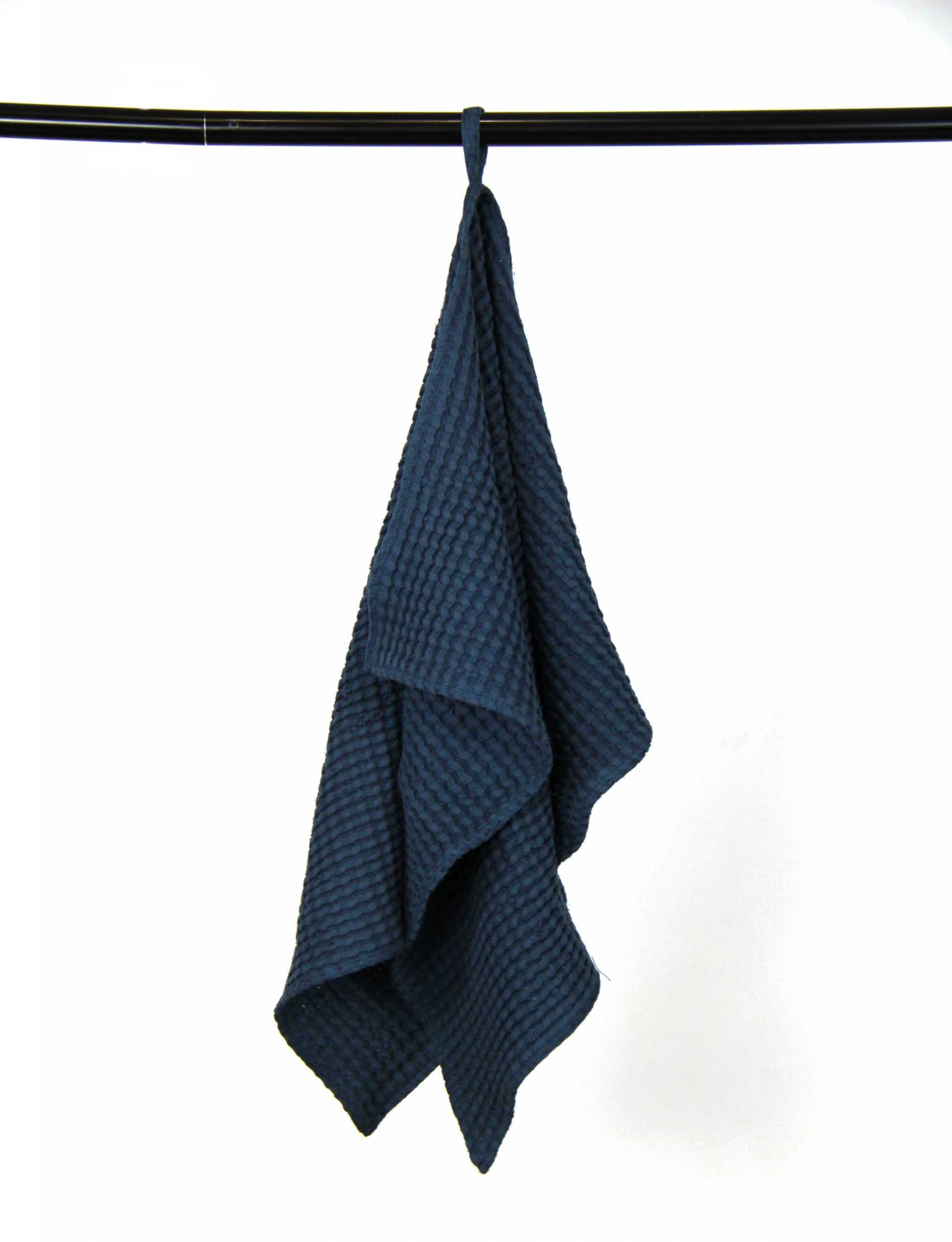 Navy Blue linen waffle towels set - Lorena Segura Design