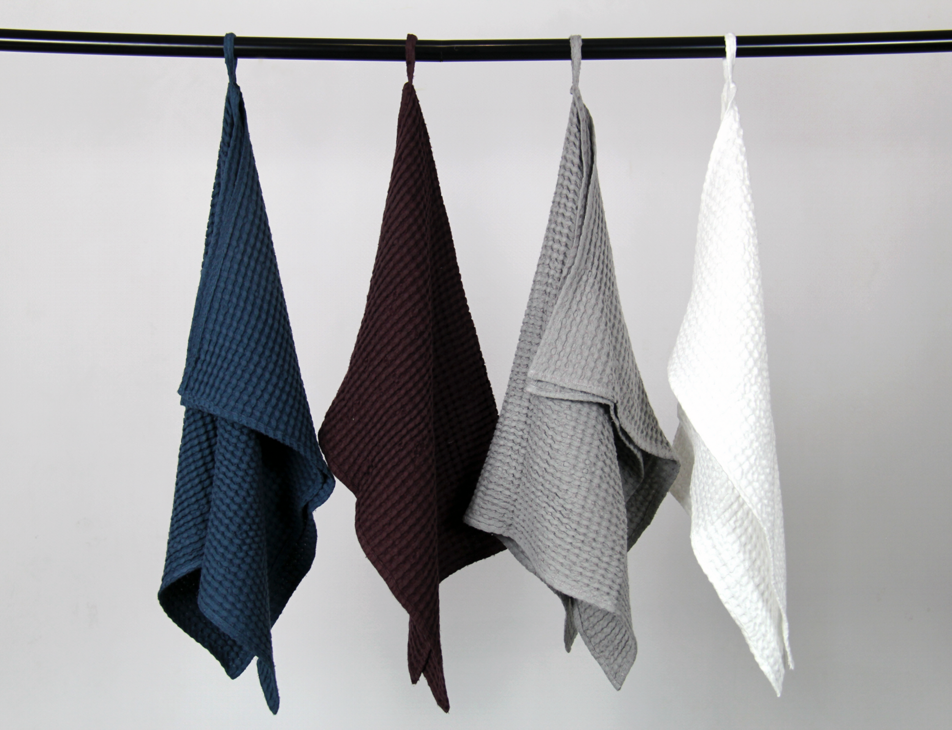 Plum linen waffle towel - Lorena Segura Design