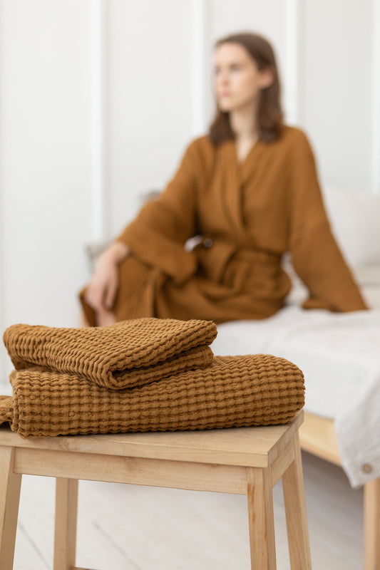 Amber waffle linen towel - Lorena Segura Design Lorena Segura Design