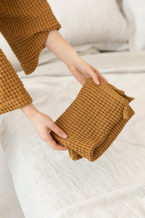 Navy Blue linen waffle towels set - Lorena Segura Design Lorena Segura Design