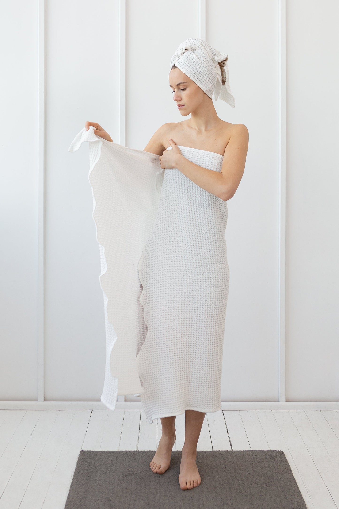 Navy Blue linen waffle towels set - Lorena Segura Design Lorena Segura Design
