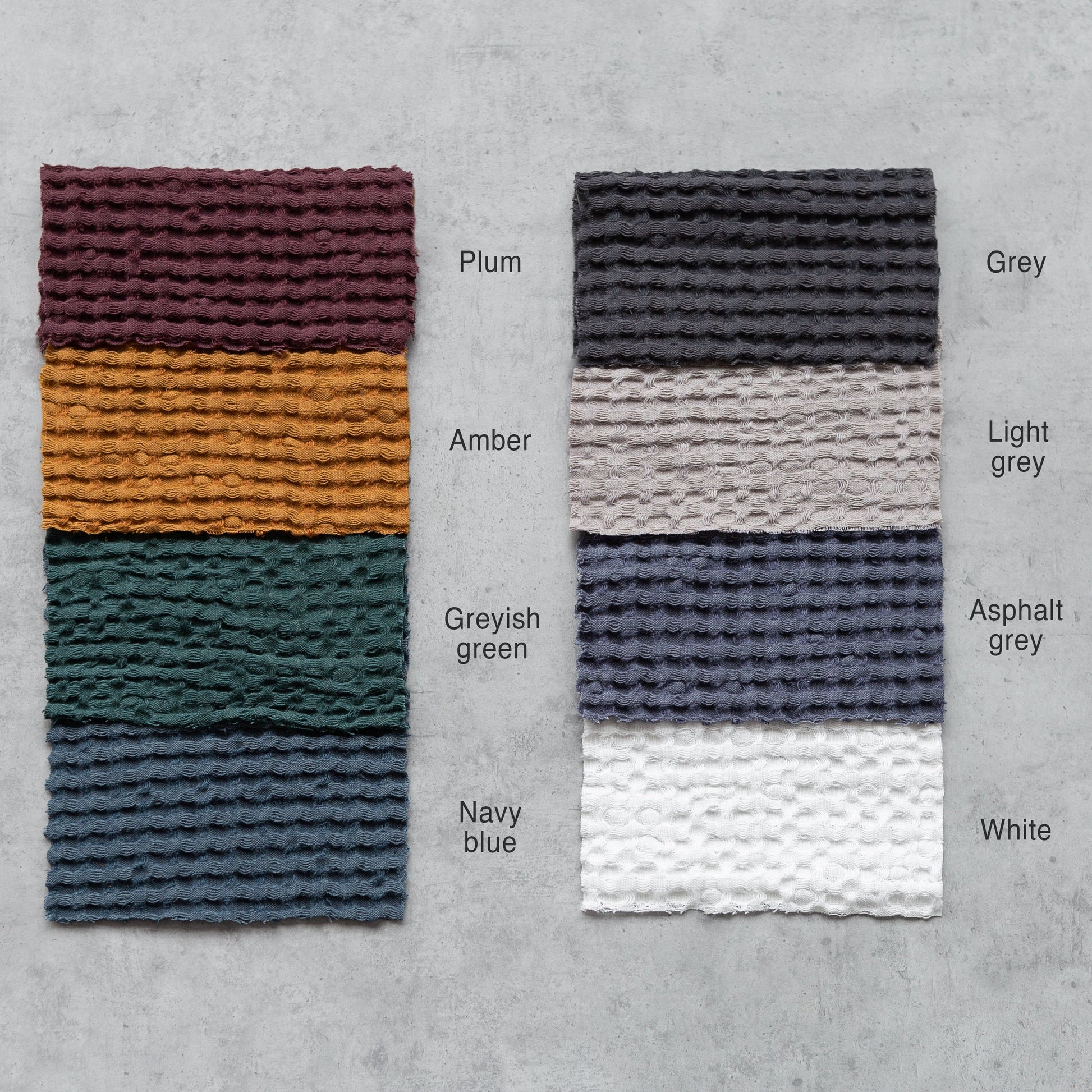 Navy Blue linen waffle towels set - Lorena Segura Design