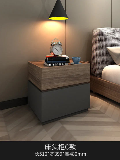 Modern Small Bedside Tables Comfortable Storage Wooden Cabinet Brown - Lorena Segura Design