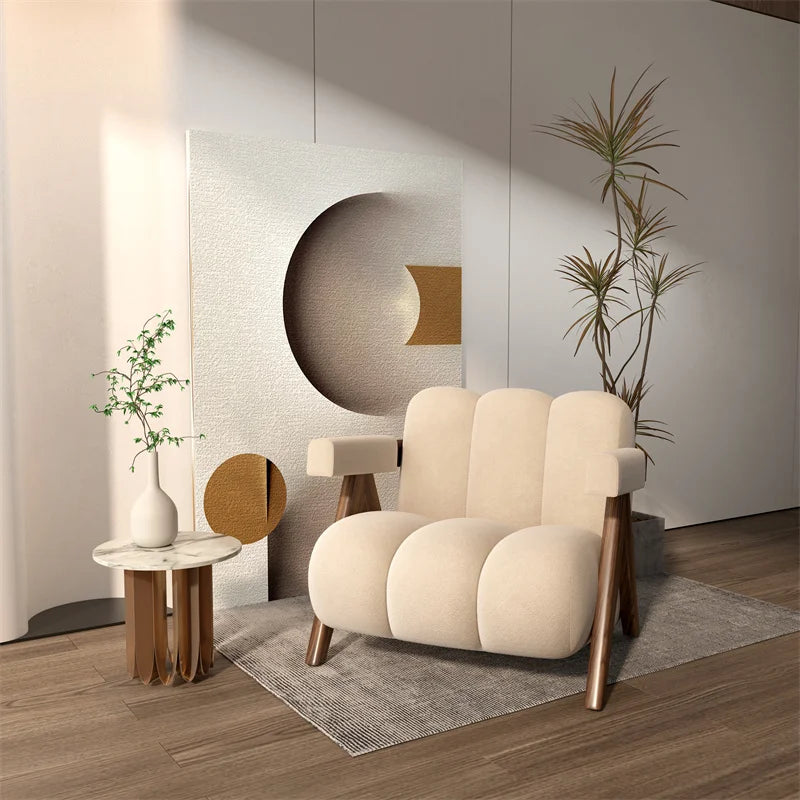 Nordic Wood Living Room Chairs Modern Living Room Sofas Home Balcony - Lorena Segura Design