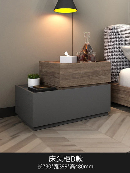 Modern Small Bedside Tables Comfortable Storage Wooden Cabinet Brown - Lorena Segura Design