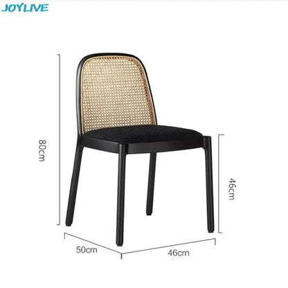 Rattan Dining Chair Soft Velvet - Lorena Segura Design