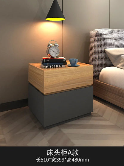 Modern Small Bedside Tables Comfortable Storage Wooden Cabinet Brown - Lorena Segura Design