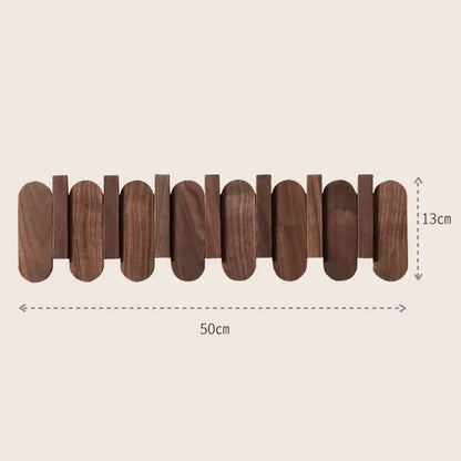 Luxury Wall Coat Rack Walnut Wood Clothes Dress Hanger Hooks Backpack - Lorena Segura Design