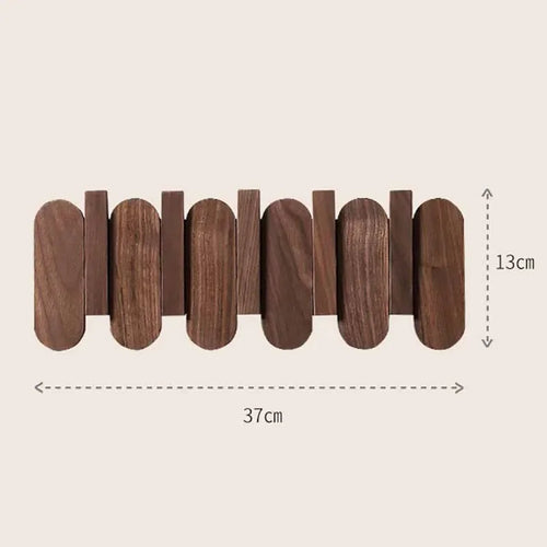 Luxury Wall Coat Rack Walnut Wood Clothes Dress Hanger Hooks Backpack - Lorena Segura Design Lorena Segura Design