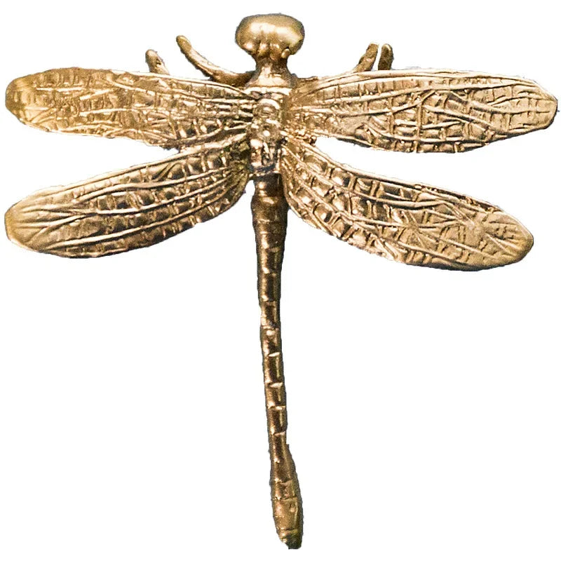 Nordic Gold Dragonfly Single Hole Brass Furniture Handle Luxurious - Lorena Segura Design