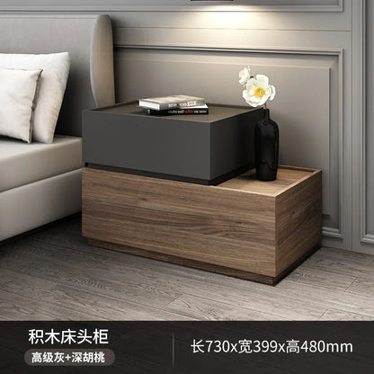 Modern Small Bedside Tables Comfortable Storage Wooden Cabinet Brown - Lorena Segura Design