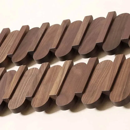 Luxury Wall Coat Rack Walnut Wood Clothes Dress Hanger Hooks Backpack - Lorena Segura Design