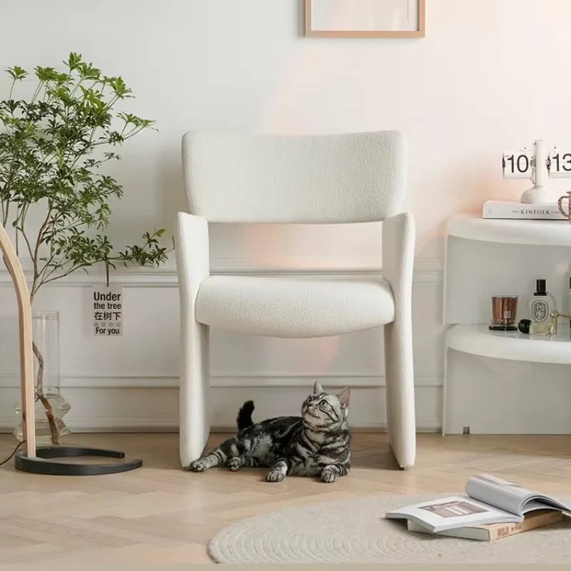 Nordic customize fabric dining chairs modern luxury single sofa boucle - Lorena Segura Design