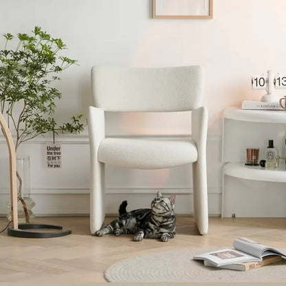 Nordic customize fabric dining chairs modern luxury single sofa boucle - Lorena Segura Design
